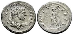 Roman Imperial Caracalla. Antoninianus. 215 AD. Rome. (Ric-311d). (Seaby-608d). Rev.: VENVS VICTRIX, crowned and draped Venus standing to left, holding transverse spear and Victory, shield behind . Ag