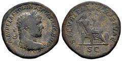 Roman Imperial Caracalla. Sestertius. 210-213 AD. Rome. (Ric-IV 512a). (Bmcre-248). (C-576). Anv.: M AVREL ANTONINVS PIVS AVG BRIT, laureate, draped and cuirassed bust to right. Rev.: SECVRITAS PERPET