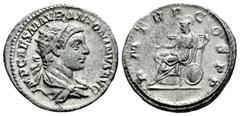 Roman Imperial Elagabalus. Antoninianus. 218 AD. Rome. (Ric-IV 1). (Bmcre-4). (Rsc-125). Anv.: IMP CAES M AVR ANTONINVS AVG, radiate and draped bust to right. Rev.: P M TR P COS P P, Roma seated to le