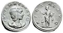 Roman Imperial Julia Maesa. Antoninianus. 218-222 AD. Rome. (Ric-IV 264). (Bmcre-72). (Rsc-30). Anv.: IVLIA MAESA AVG, diademed and draped bust to right, set on crescent. Rev.: PIETAS AVG, Pietas stan