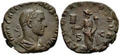 Roman Imperial Volusian. Sestertius. 251-253 AD. Rome. (Ric-IV 254a). (Banti-13). Anv.: IMP CAE C VIB VOLVSIANO AVG. Laureate, draped, and cuirassed bust right. Rev.: LIBERALITAS AVGG. Liberalitas sta