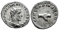 Roman Imperial Gallienus. Antoninianus. 253-254 AD. Rome. (Ric-131). (Mir-13t). Anv.: IMP C P LIC GALLIENVS AVG Radiate, draped and cuirassed bust right. Rev.: CONCORDIA AVGG clasped hands. Ag. 2,86 g