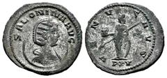 Roman Imperial Salonina. Antoninianus. 267 AD. Antioch. (Ric-86). (Rsc-113). Rev.: VENVS AVG. Venus standing to left with helmet and spear, shield to right; PXV in exergue. Bi. 3,58 g. Choice VF. Est.