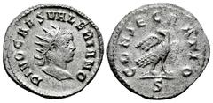 Roman Imperial Divo Valerian II. Antoninianus. 258-259 AD. Rome. (Ric-V 2,27). (Mir-265g). (Rsc-7). Anv.: DIVO CAES VALERIANO, radiate head to right. Rev.: CONSECRATIO, eagle, head to left; S in exerg