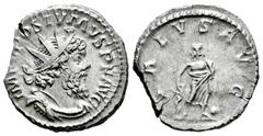 Roman Imperial Postumus. Antoninianus. 266-267 AD. Trier. (Ric-V 2,86). (Rsc-336d). Anv.: IMP C POSTVMVS P F AVG, radiate, draped and cuirassed bust to right. Rev.: SALVS AVG, Aesculapius standing fac