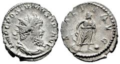 Roman Imperial Postumus. Antoninianus. 266-267 AD. Trier. (Cal-V 2. 86). (Rsc-336d). Anv.: IMP C POSTVMVS P F AVG, radiate, draped and cuirassed bust to right. Rev.: SALVS AVG, Aesculapius standing fa
