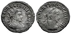 Roman Imperial Vabalathus and Aurelian. Antoninianus. 270-272 AD. Antioch. (Ric-V 1.381). (C-1). Anv.: IMP C AVRELIANVS AVG, radiate and cuirassed bust to right; B below. Rev.: VABALATHVS VCRIMDR, lau