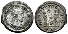 Roman Imperial Probus. Antoninianus. 276 AD. Antioch. (Ric-925 var). Anv.: IMP C M AVR PROBVS AVG. Radiate and draped bust with cuirass to right. Rev.: RESTITVT ORBIS. Female figure standing on left, 
