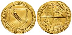 Medieval Coins Kingdom of Castille and Leon. Juan II (1406-1454). Dobla de la Banda. Sevilla. (Bautista-791). (Tauler-113). (Abm-617.1 var). Anv.: + IOHANES ✿ DEI ✿ GRACIA ✿ REX ✿ LEGIONIS. Rev.: + IO