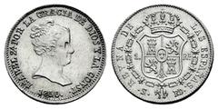 Elizabeth II of Spain (1833-1868) Elizabeth II (1833-1868). 1 real. 1850. Sevilla. RD. (Cal-318). Ag. 1,26 g. Second bust. Scarce. Ex R. Colomina Collection, Aureo&Calico (21/01/2021), lot 165. XF/AU.