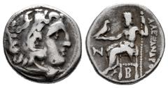 Greek Coins Kingdom of Macedon. Antigonos I Monophthalmos. Drachm. 310-301 a.C. Kolophon. In the name and types of Alexander III. (Price-1800). (Müller-1335). Anv.: Head of Herakles to right, wearing 