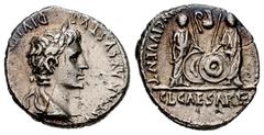 Roman Imperatorial Augustus. Denarius. 2 a.C. - 4 d.C. Lugdunum. (Ric-I 210). (Bmcre-540). (Rsc-43c). Anv.: CAESAR AVGVSTVS DIVI F (PATER PATRIAE), laureate head to righ. Rev.: (AVGVSTI F COS DESIG P)
