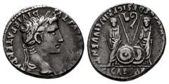 Roman Imperatorial Augustus. Denarius. 7-6 a. C. Lugdunum. (Ffc-22). (Ric-207). (Cal-852). Anv.: CAESAR AVGVSTVS DIVI. F. PATER. PATRIE, his laureate head right. Rev.: C.L. CAESARES AVGVSTI. F. COS. D