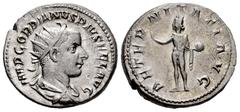 Roman Imperial Gordian III. Antoninianus. 240-243 d.C. Rome. (Ric-83). Anv.: IMP GORDIANVS PIVS FEL AVG, radiate, draped and cuirassed bust to right. Rev.: AETERNITATI AVG, Sol, radiate, standing left