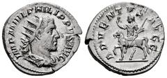 Roman Imperial Philip I. Antoninianus. 244-247 d.C. Rome. (Ric-IV 26b). (Rsc-3). Anv.: IMP M IVL PHILIPPVS AVG, radiate, draped and cuirassed bust to right, seen from behind. Rev.: ADVENTVS AVGG, Empe