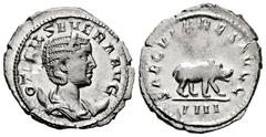 Roman Imperial Otacilia Severa. Antoninianus. 248 d.C. Rome. Ludi Saeculares issue, commemorating the 1000th anniversary of Rome. (Ric-116b). (Rsc-63). Anv.: OTACIL SEVERA AVG, diademed and draped bus