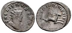 Roman Imperial Gallienus. Antoninianus. 260-261 d.C. Mediolanum. (Ric-V 1.315). (Mir-982r). (Rsc-447). Anv.: GALLIENVS AVG, radiate and cuirassed bust to right. Rev.: LEG I ADI VI P VI F, capricorn to