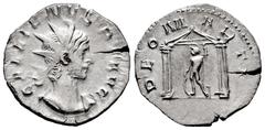 Roman Imperial Gallienus. Antoninianus. 258-259 d.C. Colonia Agrippinensis. (Ric-V 2.10). (Mir-889h). Anv.: GALLIENVS P F AVG, radiate, draped, cuirassed bust to right. Rev.: DEO MARTI, Mars standing 