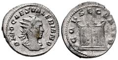 Roman Imperial Divo Valerian II. Antoninianus. 256-259 d.C. Rome. (Ric-24). Anv.: DIVO CAES VALERIANO. radiate and draped bust right. Rev.: CONSECRATIO, altar.. Ag. 3,16 g. Almost XF/Choice VF. Est...