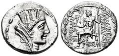 Greek Coins Seleucis and Pieria. Laodikeia ad Mare. Tetradrachm. 78/7-16/5 BC - Dated year 30 (52/1 BC). (Hgc-9, 1398). Anv.: Veiled, draped and turreted bust of Tyche right. Rev.: ΛAOΔIKEΩ[N] THΣ IEP