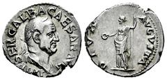 Roman Imperial Galba. Denarius. 68-69 AD. Rome. (Ric-I 189). (Bmcre-8). (Rsc-55a). Anv.: IMP SER GALBA CAESAR AVG, laureate and draped bust to right. Rev.: DIVA AVGVSTA, Diva Julia Augusta (Livia) sta