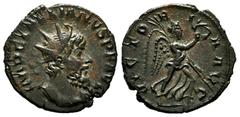 Roman Imperial Laelianus. Antoninianus. 269 AD. Colonia Agrippinensis. (Ric-V 9). Anv.: IMP C LAELIANVS P F AVG. Radiate and cuirassed bust to right. Rev.: VICTORIA AVG. Victory advancing to right, ho