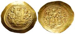 Byzantine Empire Romanus IV with Eudocia, Michael VII, Constantius and Andronicus. Histamenon nomisma. 1068-1071 AD. Constantinople. (Doc-2). (Sear-1861). Anv.: KѠN MX ANΔ, Michael standing facing for