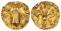 Medieval Coins The Crown of Aragon. Alfonso IV (1327-1336). Florin. Valencia. (Cru V.S-813.1 var.). Anv.: S IOHA-NNES · B Crown. Rev.: + ARAG-O · REX · A. Au. 3,45 g. Marks: crown and frame-thistle. P
