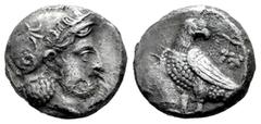 Greek Coins Baktria. Drachm. 246/5-239/8 a.C. Hekatompylos. (Bopearachchi-Sophytes series 2A). (SNG Ans-14/16). Anv.: Head of Athena to right, wearing earring, necklace, and crested Attic helmet decor