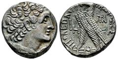 Greek Coins Ptolemaic Kings of Egypt. Kleopatra III and Ptolemy IX Soter II (Lathyros). Tetradrachm. RY 8 = 110/9 a.C. Alexandria. (Svoronos-1669). (Sng Cop-352). (DCA-60). Anv.: Diademed head of Ptol