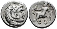 Greek Coins Kingdom of Macedon. Alexander III, "The Great". Tetradrachm. 317 a.C. Babylon. Barbaric imitation of the Babylon types. (Price-3692). Anv.: Head of Herakles to right, wearing lion skin hea