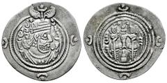 Greek Coins Sassanid Empire. Khusro II. Drachm. RY 33. ShY (Shiraz). (Göbl-II/2). Ag. 3,20 g. VF. Est...45,00. Spanish description: Imperio Sasánida. Khusro II. Dracma. RY 33. ShY (Shiraz). (Göbl-II/2