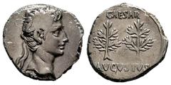 Roman Imperatorial Augustus. Denarius. 20-19 BC. Colonia Patricia (Córdoba). (Ffc-30). (Ric-51). (Cal-709). Anv.: Head laureate or oak of Augustus right. Rev.: CAESAR AVGVSTVS above and below two laur