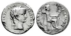 Roman Imperial Tiberius. Denarius. 14-37 d.C. Lugdunum. (Ric-I 26). (Bmcre-34). (Rsc-16). Anv.: TI CAESAR DIVI AVG F AVGVSTVS, laureate head to right. Rev.: PONTIF MAXIM, Livia as Pax seated to right 