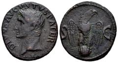 Roman Imperial Divus Augustus. Unit. 34-37 d.C. Rome. (Ric-I 82 Tiberio). (Bmcre-155 Tiberio). (C-247). Anv.: DIVVS AVGVSTVS PATER, radiate head to left. Rev.: Eagle standing facing on globe, head to 