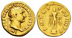 Roman Imperial Trajan. Aureus. 101-102 d.C. Rome. (Ric-II 50). (Bmcre-81). (Cal-1053). Anv.: IMP CAES NERVA TRAIAN AVG GERM, laureate bust to right, wearing aegis on left shoulder. Rev.: P•M•TR P• COS