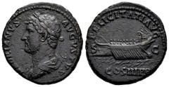 Roman Imperial Hadrian. Dupondius. 132-134 d.C. Rome. (Ric-II 719 var. Left bust). (Bmcre-1458 var. Left bust). Anv.: HADRIANVS AVGVSTVS, Laureate, draped and cuirassed bust to left. Rev.: FELICITATI 