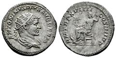 Roman Imperial Caracalla. Antoninianus. 216 d.C. Rome. (Ric-IV 277b). (Bmcre-158). (Rsc-342a). Anv.: ANTONINVS PIVS AVG GERM, radiate and draped bust to right. Rev.: P M TR P XVIIII COS IIII P P, Jupi
