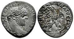 Roman Imperial Caracalla. Tetradrachm. 213-217 AD. Alexandria. (Prieur-1548 similar). Anv.: AVT KAI ANTѠNINOC CЄ, laureate bust right with drapery on far shoulder. Rev.: ΔHMAPX ЄΞ YΠATOCTO Δ, eagle st