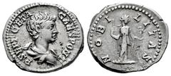 Roman Imperial Geta. Denarius. 200-202 d.C. Rome. (Ric-IV 13a). (Bmcre-223). (Rsc-90). Anv.: P SEPT GETA CAES PONT, bare-headed and draped bust to right. Rev.: NOBILITAS, Nobilitas standing facing, he