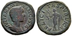 Roman Imperial Julia Mamaea. Sestertius. 222-235 d.C. Rome. (Ric-IV 676). (Bmcre-487). (C-21). Anv.: IVLIA MAMAEA AVGVSTA, diademed and draped bust to right. Rev.: FELICITAS PVBLICA, Felicitas standin