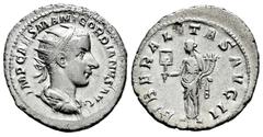 Roman Imperial Gordian III. Antoninianus. 240-241 d.C. Rome. (Ric-IV 67). (Rsc-142). Anv.: IMP GORDIANVS PIVS FEL AVG, radiate, draped and cuirassed bust to right. Rev.: LIBERALITAS AVG III, Liberalit