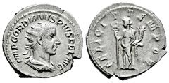 Roman Imperial Gordian III. Antoninianus. 243-244 d.C. Rome. (Ric-IV 140). (Rsc-71). Anv.: IMP GORDIANVS PIVS FEL AVG, radiate, draped and cuirassed bust to right. Rev.: FELICIT TEMP, Felicitas standi