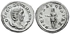 Roman Imperial Otacilia Severa. Antoninianus. 248-249 d.C. Rome. (Ric-130). (Rsc-43). Anv.: OTACIL SEVERA AVG, diademed and draped bust right, set on crescent. Rev.: PIETAS AVGVSTAE, Pietas standing l