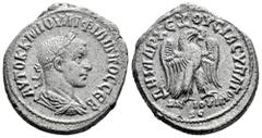 Roman Imperial Philip II. Seleucis and Pieria. Tetradrachm. 248-249 d.C. Antioch. (Prieur-474). (McAlee-1042). Anv.: AYTOK K M IOYΛI ΦIΛIΠΠOC CЄB, laureate, draped and cuirassed bust to right. Rev.: Δ