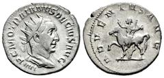 Roman Imperial Trajan Decius. Antoninianus. 249-250 d.C. Rome. (Ric-IV 11b). (Rsc-4). Anv.: IMP C M Q TRAIANVS DECIVS, radiate, draped and cuirassed bust to right. Rev.: ADVENTVS AVG, Emperor on horse