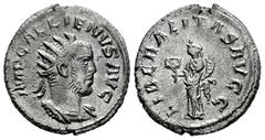 Roman Imperial Gallienus. Antoninianus. 256-257 d.C. Asia. (Ric-V 1.444). Anv.: IMP GALLIENVS AVG, radiate and cuirassed bust to right. Rev.: LIBERALITAS AVGG, Liberalitas standing to left, holding ab
