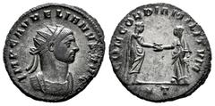 Roman Imperial Aurelian. Antoninianus. 272-274 d.C. Siscia. (Ric-V online 2258). Anv.: IMP AVRELIANVS AVG, radiate and cuirassed bust to right. Rev.: CONCORDIA MILITVM, Emperor togate standing to righ