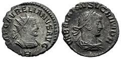 Roman Imperial Vabalathus and Aurelian. Antoninianus. 270-272 AD. Antioch. (Ric-V online 3113). Anv.: IMP C AVRELIANVS AVG. Radiate and cuirassed bust of Aurelian right; H below. Rev.: VABALATHVS V C 