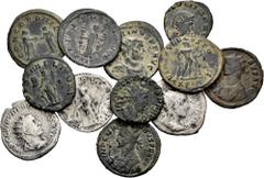Large Lots Lot of 12 coins of the Roman Empire. Antoninians of the following Emperors: Philip I, Gordian III, Trebonian Gallus, Probus, Carinus, Tacitus, Maximian, Quintillus, Salonina and Tetricus. A
